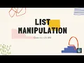 List Manipulation I Class-11 I CS-083 I Python
