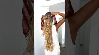 Cute Scarf Hairstyle with knotless braids