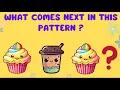 Patterns Quiz Find the next thing in the pattern Kindergarten Grade1 quiz Food Pattern Quiz