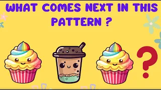 Patterns Quiz Find the next thing in the pattern Kindergarten Grade1 quiz Food Pattern Quiz
