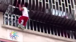 دوت مصر  إنقاذ طفل من بلكونة الدور التاني في الصين دندنها