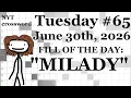 Tuesday 26 DOWNS ONLY CHALLENGE - NYT Crossword with Sam