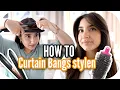 HOW TO STYLE CURTAIN BANGS WITH A STRAIGHTENING IRON AND A ROUND BRUSH Sanny Kaur