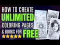 Create UNLIMITED AI COLORING PAGES BOOKS - FREE AI Coloring Page Generator