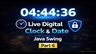 Part 6 Computer Screen Lock Application in Java Swing Live Digital Clock Date