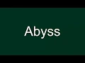 Abyss Meaning E-Dictionary