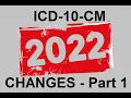 ICD-10-CM 2022 Code Changes