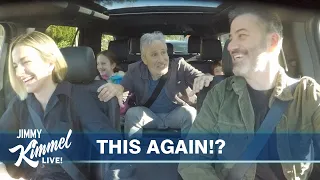 jon stewart surprises jimmy kimmel s kids on the drive to school