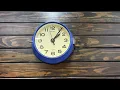 Old Refurbish Antique Nautical Seiko Quartz Wall Clock - Cobalt Blue Coating