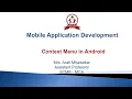 Context Menu in Android