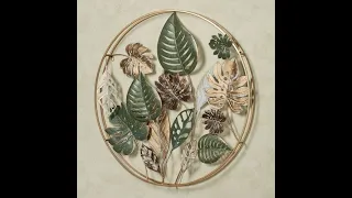Tropical Leaf Impressions Circular Metal Wall Art