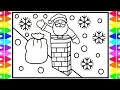 How to Draw Santa Going Down the Chimney Santa Coloring Pages for Kids Fun Coloring Pages Kids