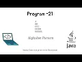 Program to Print Alphabet Pattern Java Programing Questions