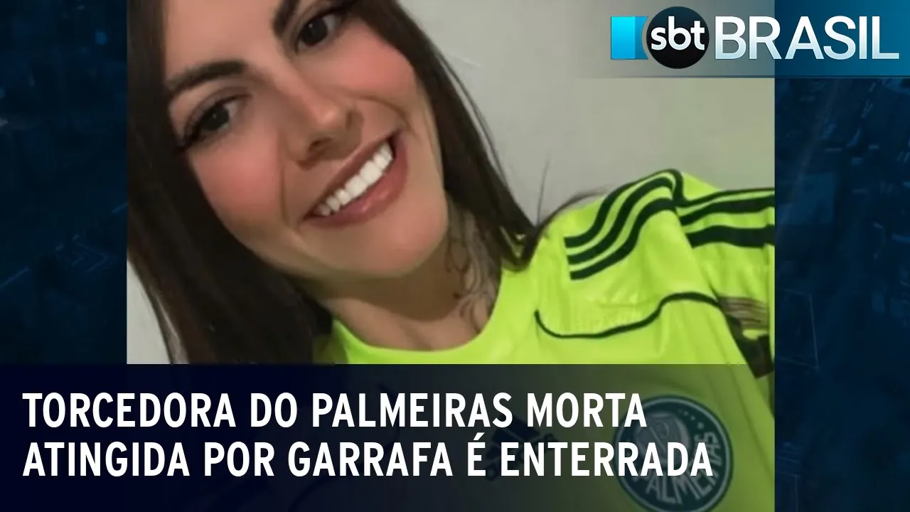 Torcedora do Palmeiras morta atingida por garrafa é enterrada em SP | SBT Brasil (11/07/23)
