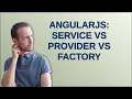 AngularJS Service vs provider vs factory