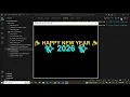 Happy New Year 2026 Animation in Python Turtle Fireworks Text Animation
