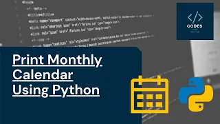 Print Monthly Calendar Using Python