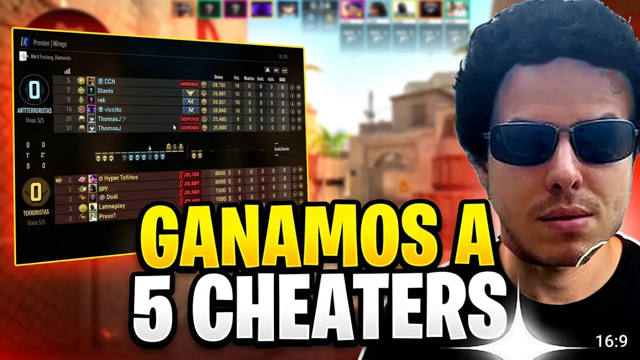 GANAMOS a 5 CHEATERS que encima TECLEAN en PREMIER #cs2 #counterstrike2 #shorts