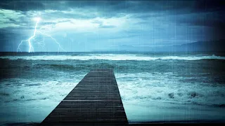 Rain Thunder With Ocean Waves Sounds White Noise For Relaxation Sleep Or Studying 10 Hours 