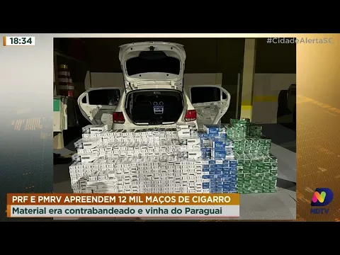 PRF e PMRv apreendem 12 mil maços de cigarro, material era contrabandeado e vinha do Paraguai