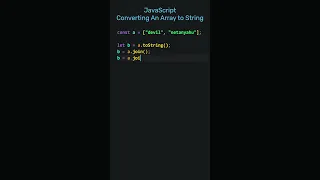 JavaScript Converting An Array To String