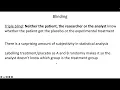 Blinding in Randomized Controlled Trials