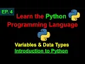Variables Data Types in Python Learn Python Programming Ep 4