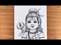 How to draw lord shiva face easy step by step Mahadev drawing easy Shivratri drawing Shiva
