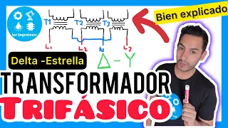 ✅TRANSFORMADORES TRIFÁSICOS conexión DELTA-ESTRELLA| 𝙈𝙪𝙮 𝘽𝙞𝙚𝙣 𝙀𝙭𝙥𝙡𝙞𝙘𝙖𝙙𝙤💯​😎​🫵​| MÁQUINAS ELÉCTRICAS