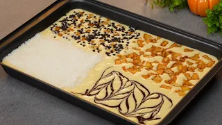 4 أطعم كيك 🍯 عجينة واحدة صينية واحدة صدقا أسهل من السهولة والصورة تتحدث 😋