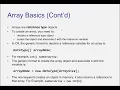 C Chapter 7 Arrays and Lists Part 2 Array Basics swf