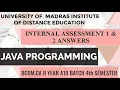 MADRAS UNIVERSITY IDE ASSESSMENT ANSWERS BCOM CA A19 BATCH 4TH SEM I