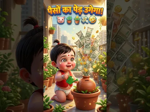 पैसों का पेड़ उगेगा! 🐷🪴💸🤣 फ्यूचर का अमीर बाबू! 🤑 #shorts