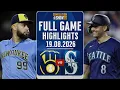 LIVE Milwaukee Brewers Vs Seattle Mariners Full Game Highlights Aug 19 2026 Envivo MLB THE SHOW 26