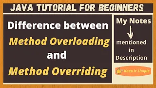 Difference between Method Overloading and Method Overriding Method Overloading vs Method Overriding
