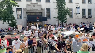 250 Converge at the Blood Center to Protest Tower