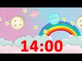 14 Minute Countdown Timer Rainbow for Kids with Alarm and Fun Music