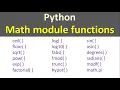 Python Math functions