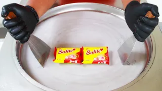 ASMR Ice Cream Rolls | Solite Cake Strawberry Flavor