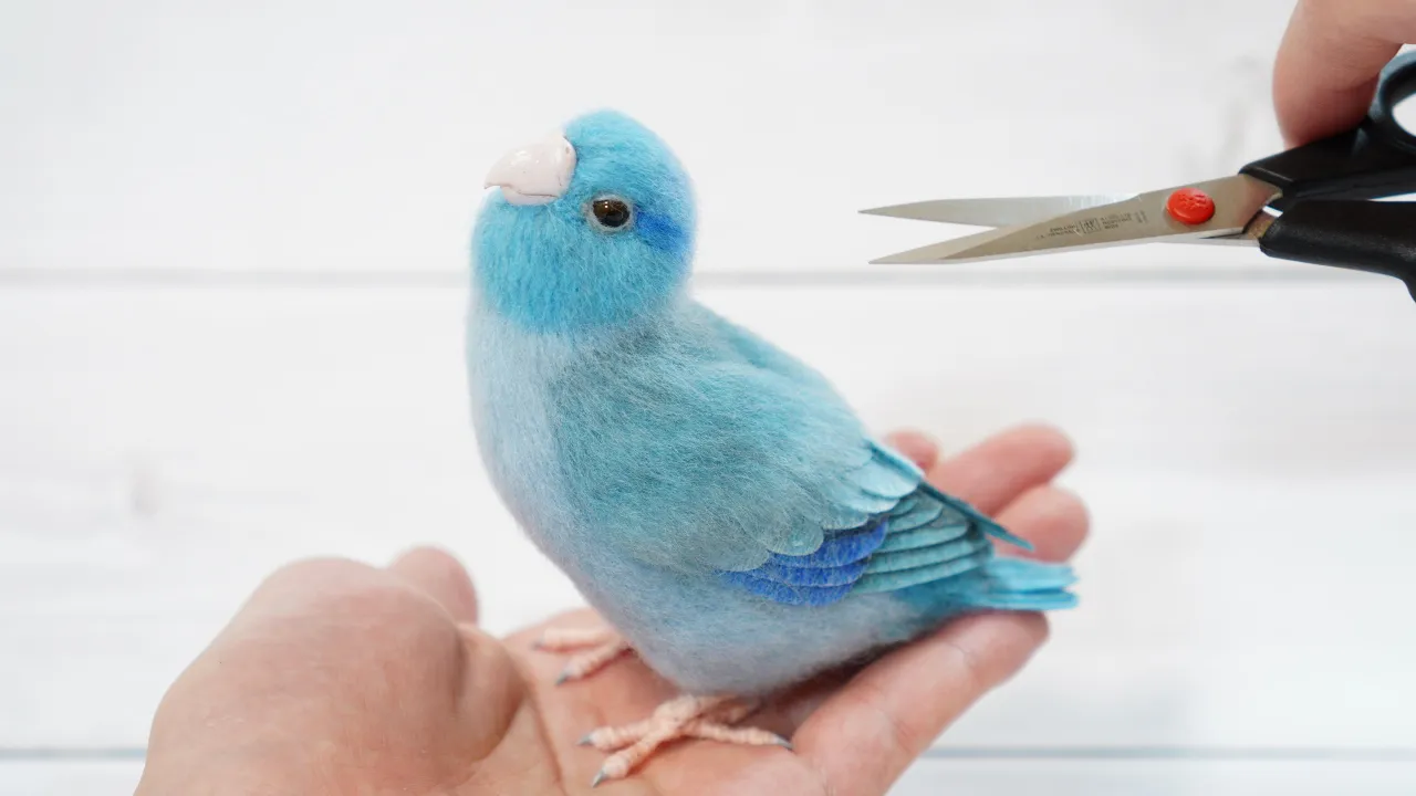 羊毛フェルトでマメルリハを作ってみました。/ How to make a parrot budgie out of wool felt.