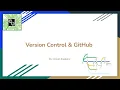 Version Control and GitHub