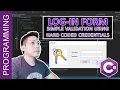 C Tutorial Login Form Simple Data Validation Using Hard-coded Username and Password