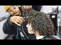 Download Lagu HAIRCUT TUTORIAL: HIGH BURST TAPER | TRANSFORMATION | CURLY TOP