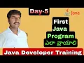 Write the First Java Program Telugu Java Developer Training LuckyTechzone
