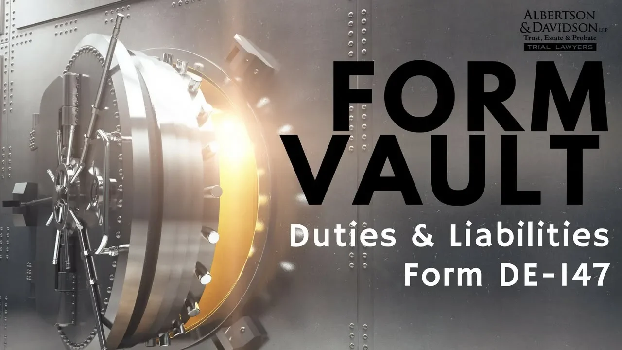 California Duties and Liabilities of Personal Representative--Form DE-147