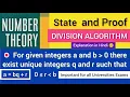 Division Algorithm State and Proof Division Algorithm Theorem Number Theory B Sc Maths