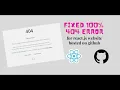 Fixed 100 React refresh error 404 page not found React js GitHub