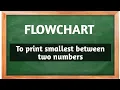 Draw flowchart to print smallest between two numbers