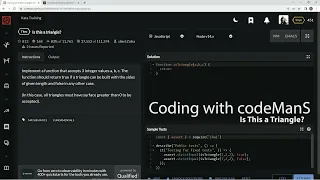 Codewars 7 kyu Is This a Triangle JavaScript