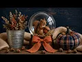 Autumn Squirrel Snow Globe Cozy Fall Farmhouse Ambience Screensaver